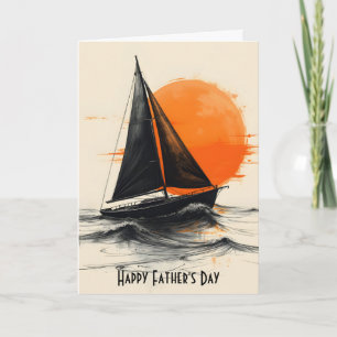 Sunrise Sailboat Silhouette Vaderdag Kaart