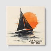 Sunrise Sailboat Silhouette voor Memorial Service Gastenboek (Voorkant)