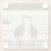Sunrise Sandhill Crane pair Glazen Onderzetter (Achterkant)