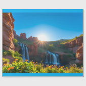 Sunrise Sandstone Waterval Landschap Cadeaupapier (Vlak)