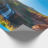Sunrise Sandstone Waterval Landschap Cadeaupapier (Hoek)
