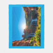 Sunrise Sandstone Waterval Landschap Fleece Deken (Voorkant)