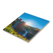 Sunrise Sandstone Waterval Landschap Tegeltje (Zijkant)