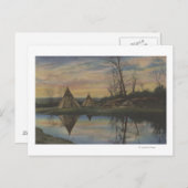 Sunrise Scene op een noordwestelijk Indiaan Briefkaart (Voorkant / Achterkant)