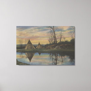 Sunrise Scene op een noordwestelijk Indiaan Canvas Afdruk