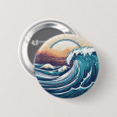 Sunrise Seashore: Kustvlakken Collecties Ronde Button 5,7 Cm (Voorkant /achterkant)
