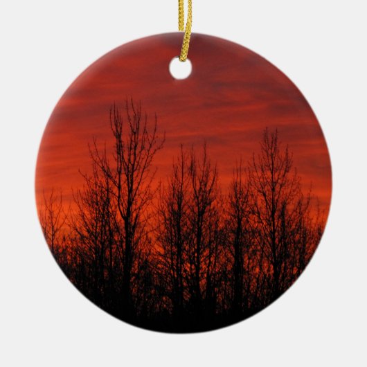 Sunrise Silhouette Keramisch Ornament (Voorkant)