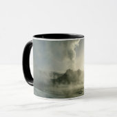 Sunrise Silhouette van Elk bij Castle Geyser Mok (Voorkant links)