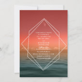 Sunrise Skies Ocean Moon Wedding Uitnodiging (Voorkant)