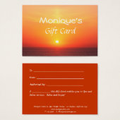 Sunrise Spa salon cadeaubon Visitekaartje (Voorkant /achterkant)