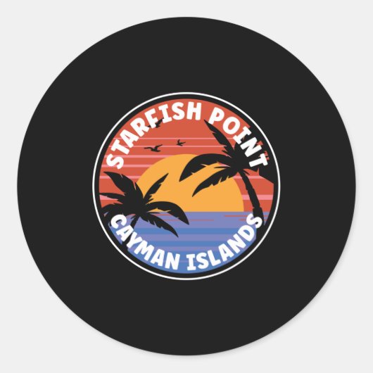 Sunrise Starfish Point Cayman Islands Ronde Sticker (Voorkant)