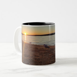 Sunrise strand Coffee Mugs Tweekleurige Koffiemok