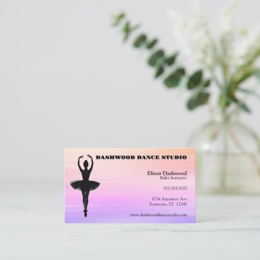 Sunrise Streaks Dancer Dance Instructor Ballet Visitekaartje (Staand voorkant)