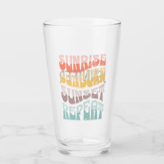 Sunrise Sunburn Sunset Herhalen Glas (Voorkant)