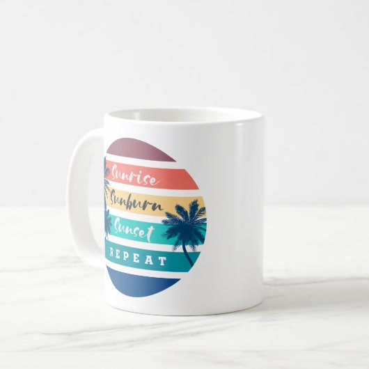 Sunrise Sunburn Sunset Herhalen Koffiemok (Voorkant links)