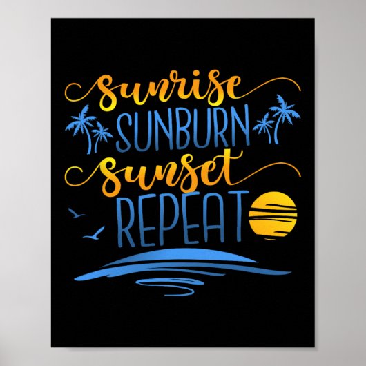 Sunrise Sunburn Sunset Herhalen Poster (Voorkant)