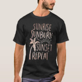 Sunrise Sunburn Sunset Herhaling Matching Summer T-shirt (Voorkant)