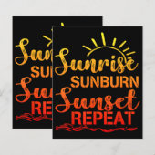 Sunrise Sunburn Sunset Herhaling Retro Summer (Voorkant / Achterkant)