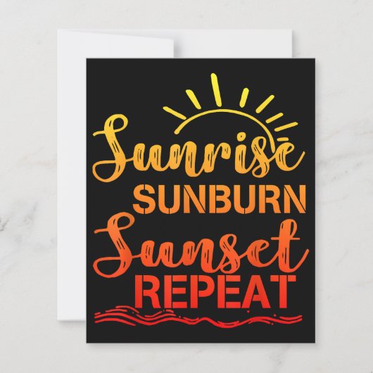 Sunrise Sunburn Sunset Herhaling Retro Summer (Voorkant)