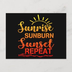 Sunrise Sunburn Sunset Herhaling Retro Summer Feestdagenkaart