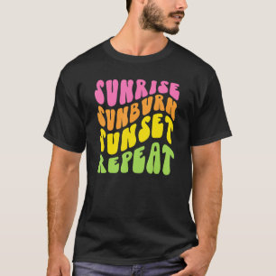 Sunrise Sunburn Sunset Herhaling Retro Summer Grap T-shirt