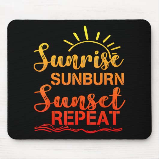 Sunrise Sunburn Sunset Herhaling Retro Summer Muismat (Voorkant)