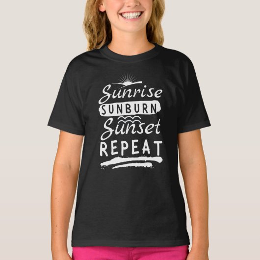Sunrise Sunburn Sunset Herhaling Summer Beach T-Sh T-shirt (Voorkant)