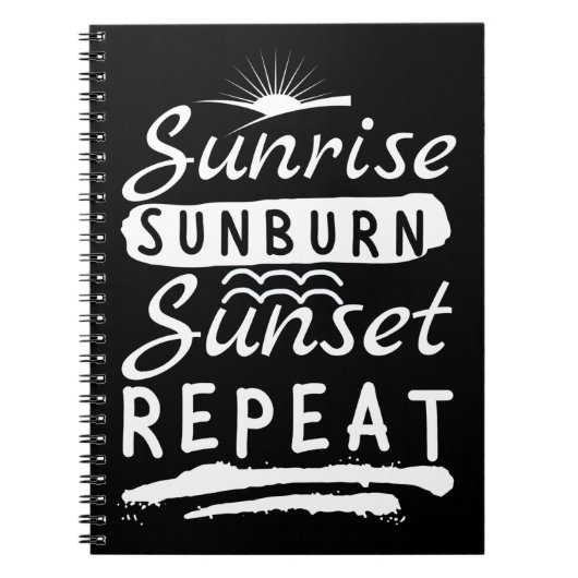 Sunrise Sunburn Sunset Herhalingszomerstrand Notitieboek (Voorkant)