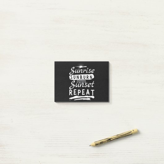 Sunrise Sunburn Sunset Herhalingszomerstrand Post-it® Notes (Op bureau)