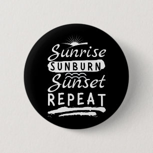 Sunrise Sunburn Sunset Herhalingszomerstrand Ronde Button 5,7 Cm