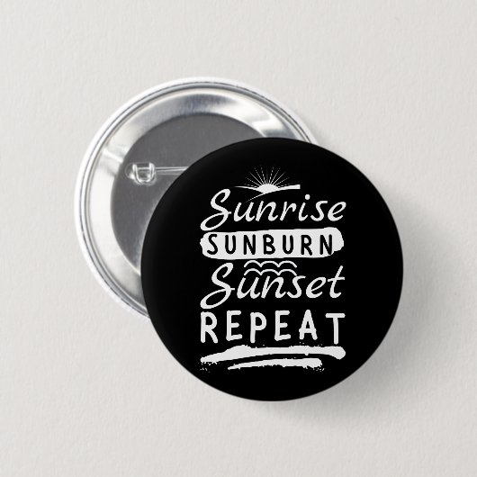 Sunrise Sunburn Sunset Herhalingszomerstrand Ronde Button 5,7 Cm (Voorkant /achterkant)