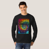 Sunrise Sunburn Sunset Repea Zomer Vibes Tie Dye T-shirt (Voorkant volledig)