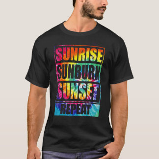 Sunrise Sunburn Sunset Repea Zomer Vibes Tie Dye T-shirt