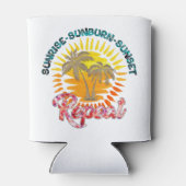 Sunrise-Sunburn-Sunset-Repeat | Gouden palmbomen Blikjeskoeler (Achterkant)