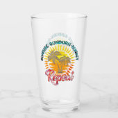 Sunrise-Sunburn-Sunset-Repeat | Gouden palmbomen Glas (Achterkant)