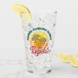 Sunrise-Sunburn-Sunset-Repeat Gouden palmbomen Glas