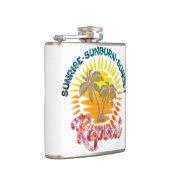 Sunrise-Sunburn-Sunset-Repeat | Gouden palmbomen Heupfles (Rechts)