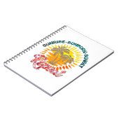 Sunrise-Sunburn-Sunset-Repeat | Gouden palmbomen Notitieboek (Linkerzijde)