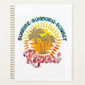 Sunrise-Sunburn-Sunset-Repeat | Gouden palmbomen Planner (Voorkant)