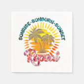 Sunrise-Sunburn-Sunset-Repeat | Gouden palmbomen Servet (Voorkant)