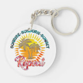 Sunrise-Sunburn-Sunset-Repeat | Gouden palmbomen Sleutelhanger (Achterkant)