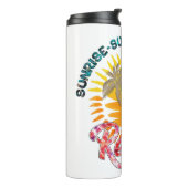 Sunrise-Sunburn-Sunset-Repeat | Gouden palmbomen Thermosbeker (Gedraaid links)