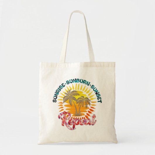 Sunrise-Sunburn-Sunset-Repeat | zomervakantie Tote Bag (Voorkant)