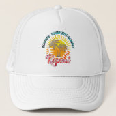 Sunrise-Sunburn-Sunset-Repeat | zomervakantie Trucker Pet (Voorkant)