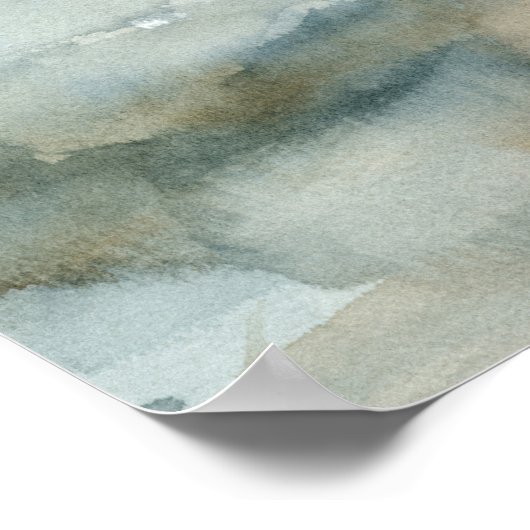 Sunrise Sunset Beach Ocean Waterverf Verticaal Poster (Hoek)