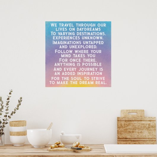 Sunrise Sunset Daydreams Inspirational Quote Poster (Keuken)