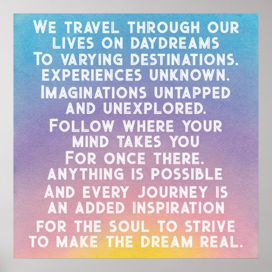 Sunrise Sunset Daydreams Inspirational Quote Poster (Voorkant)