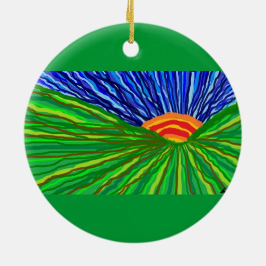 Sunrise/Sunset Keramisch Ornament (Achterkant)