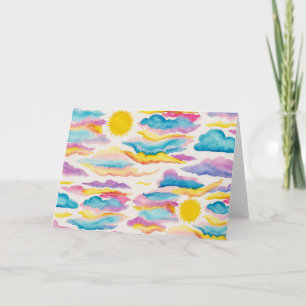 Sunrise Sunset Waterverf Blank Wenskaart Kaart