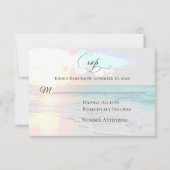 *~* Sunrise Sunset Zee Ocean - Beach Wedding RSVP (Voorkant)